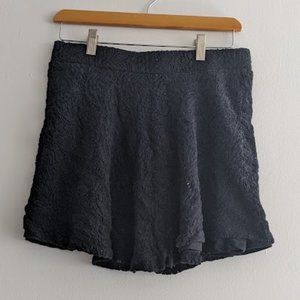 Xhilaration Black Lacy Skater Skirt Size L